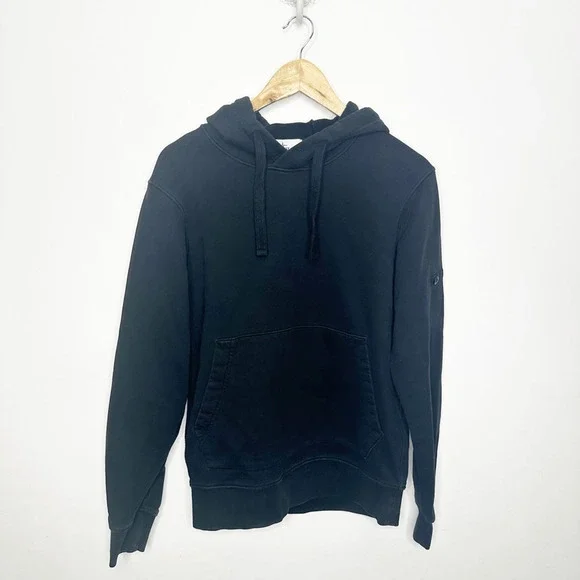 STONE ISLAND Cotton Logo Hoodie Mens S Black logo buttons - Picture 2 of 8